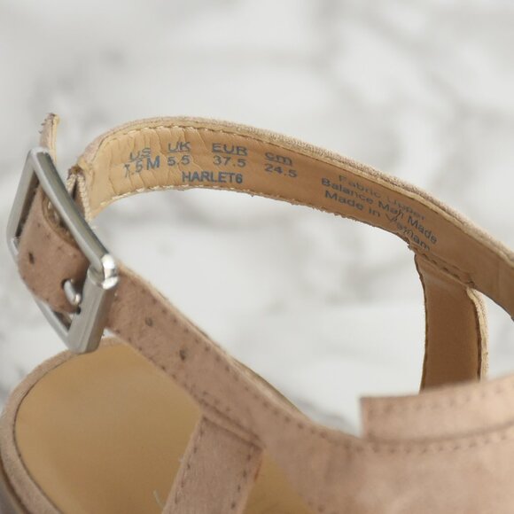 Franco Sarto Harlet 2 Block Heel Sandals Leather Suede Open Toe Size 7.5 M - Picture 7 of 7